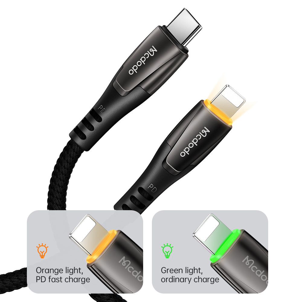 Mcdodo CA-765 Porsche Series PD Type-C to Lightning Cable with LED – 1.2m