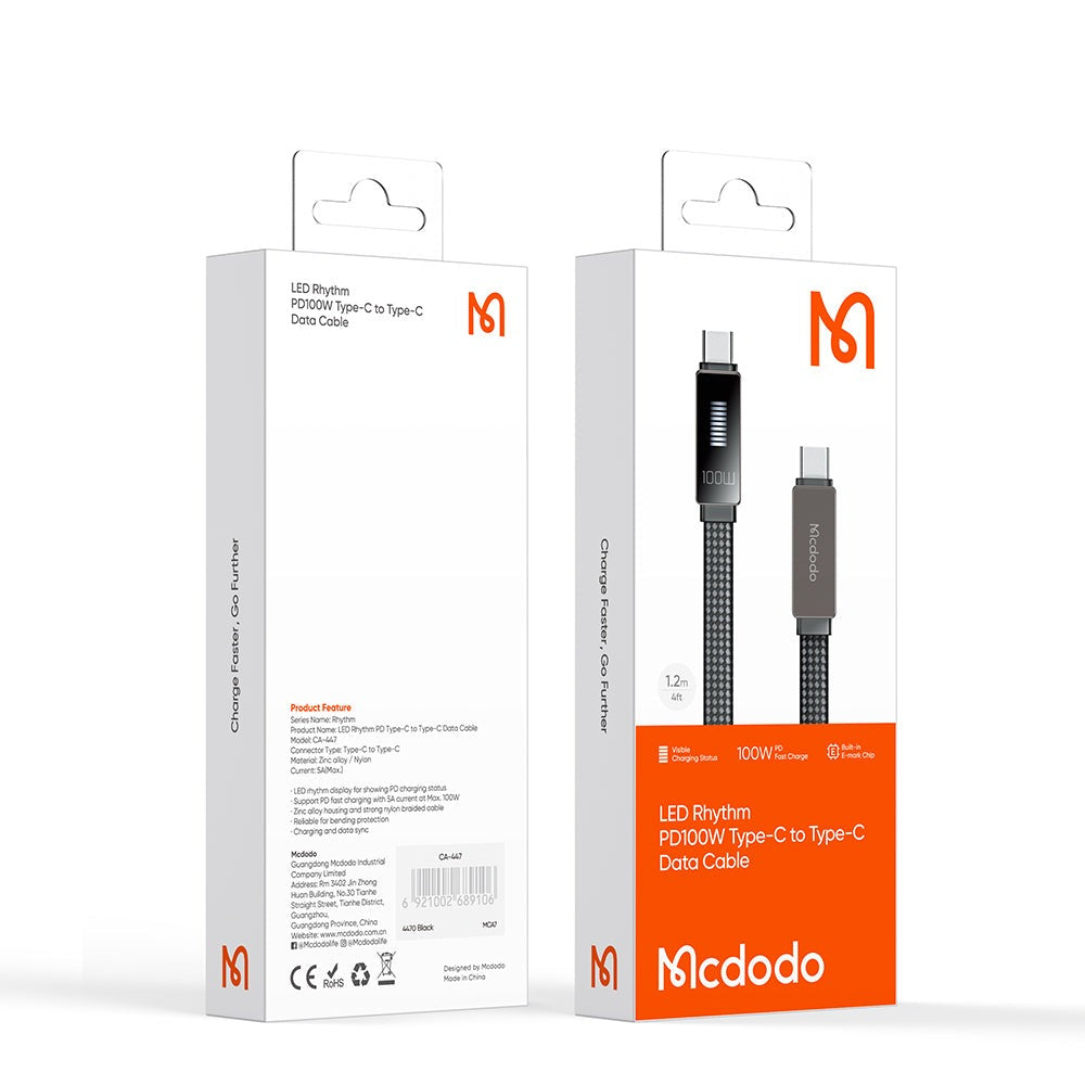 Mcdodo CA-447 Rhythm Series 100W Type-C to Type-C Data Cable 1.2m