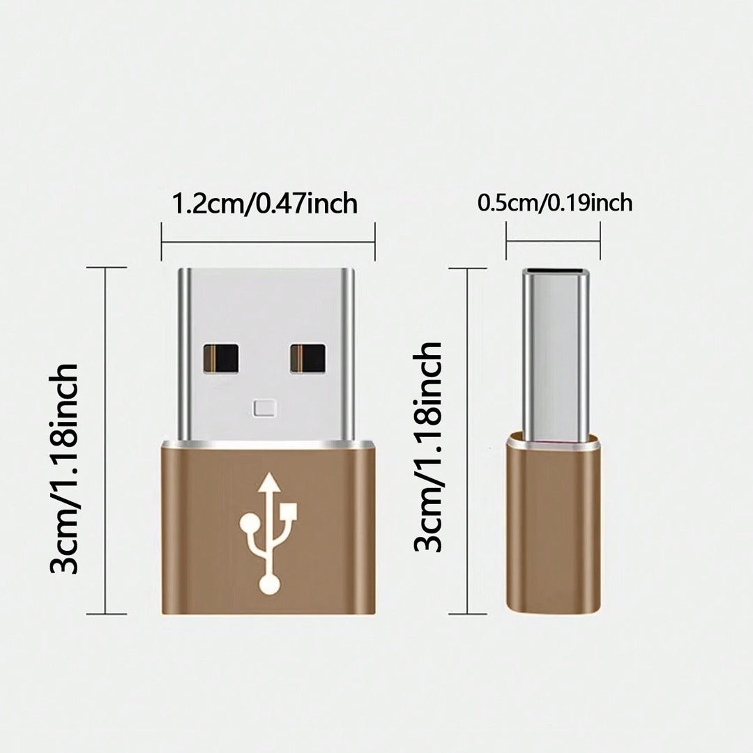 محول USB إلى نوع C من الألومنيوم: الشحن ومزامنة البيانات والتبديل بين المنافذ - 1 قطعة