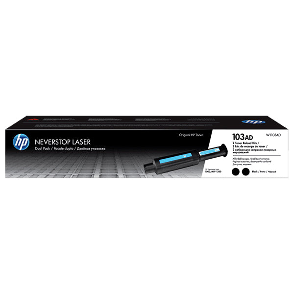 HP 103AD Dual Pack Black Original Neverstop Laser Toner Reload Kit