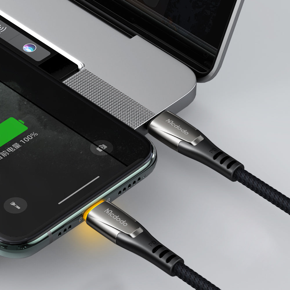 Mcdodo CA-765 Porsche Series PD Type-C to Lightning Cable with LED – 1.8m
