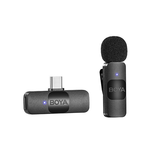 BOYA Smallest 2.4Ghz Wireless Microphone for Type-C device(1TX+1RX) – Black
