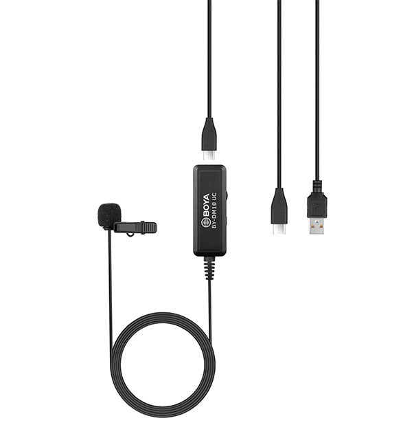 ميكروفون BOYA Lavalier Microphone للأجهزة من النوع C والكمبيوتر الشخصي - أسود