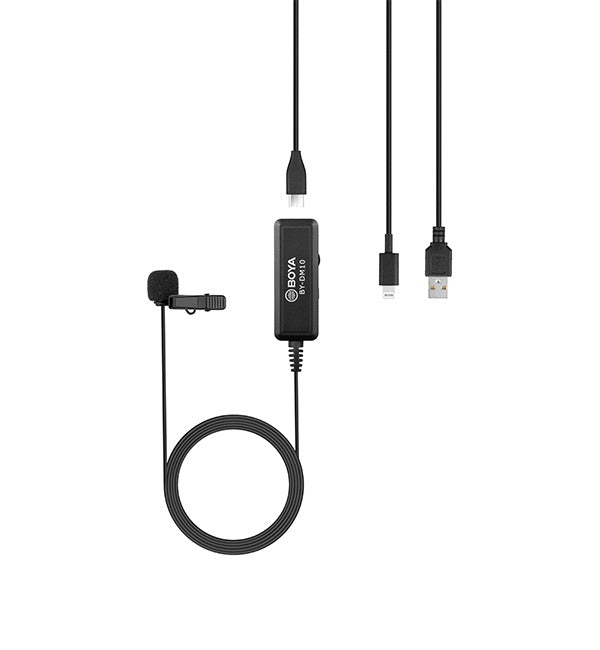 ميكروفون BOYA Lavalier Microphone لنظام iOS والكمبيوتر الشخصي - أسود