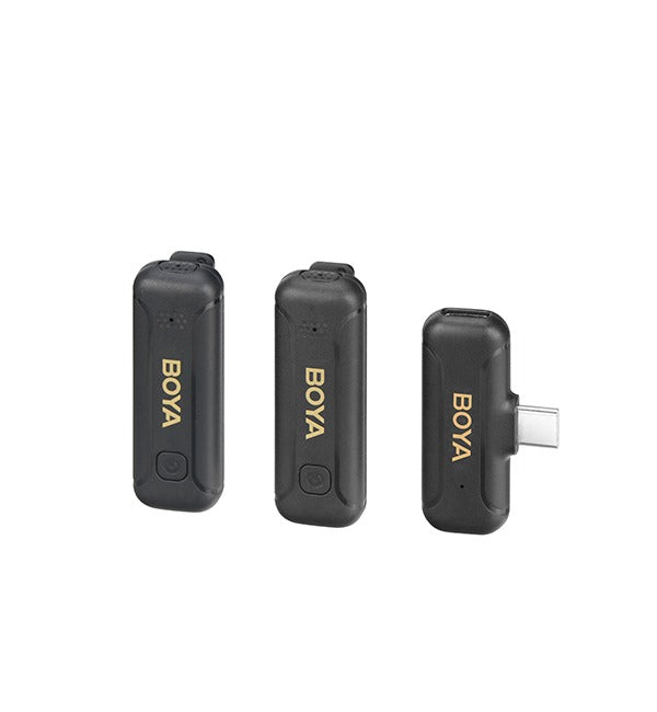 BOYA Smallest 2.4Ghz Wireless Microphone for Type-C device( 2TX+1RX ) – Black
