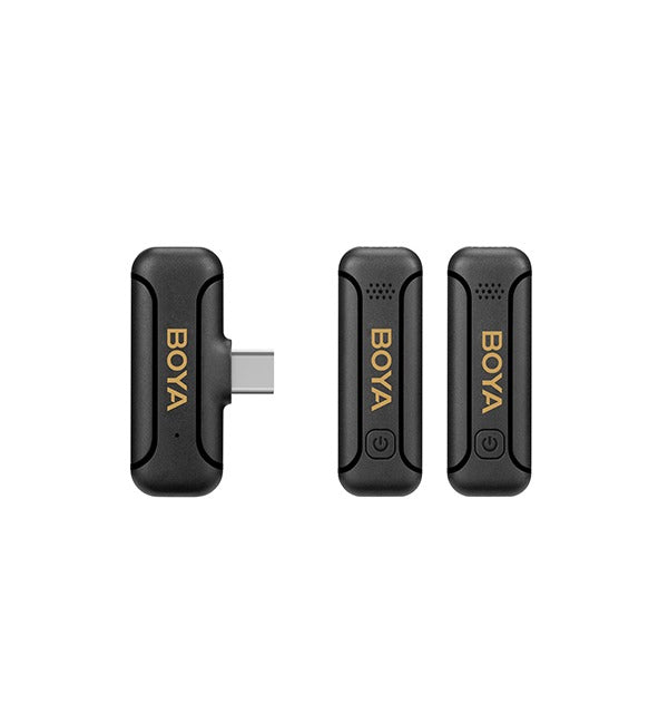 BOYA Smallest 2.4Ghz Wireless Microphone for Type-C device( 2TX+1RX ) – Black