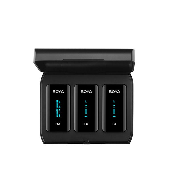BOYA 2.4GHz Wireless Microphone (2Transmitters+1Receiver) – Black