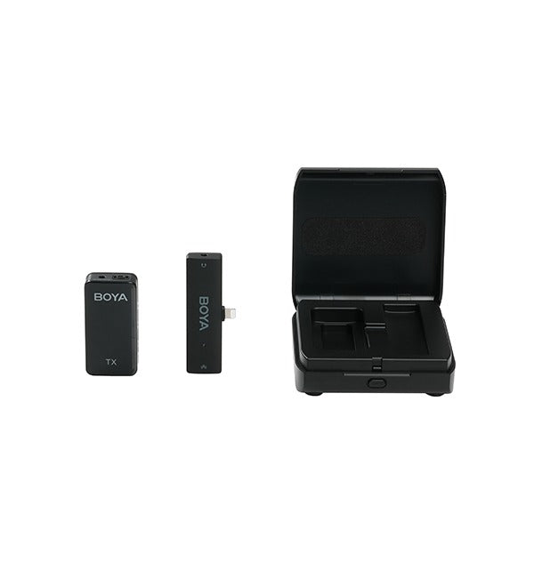 BOYA 2.4GHz Wireless Microphone for Mobile Devices (1 Transmitter + 1 Receiver with Lightning Jack) – Black