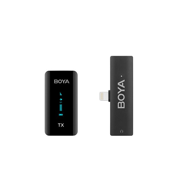 BOYA 2.4GHz Wireless Microphone Kit for Mobile Devices (Smartphone, PC, Tablet) – Black