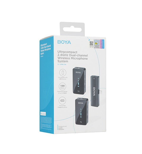 BOYA 2.4GHz Wireless Microphone Kit for Mobile Devices – Black
