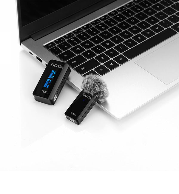 BOYA 2.4GHz Smallest Wireless Microphone (1Transmitter+1Receiver) – Black