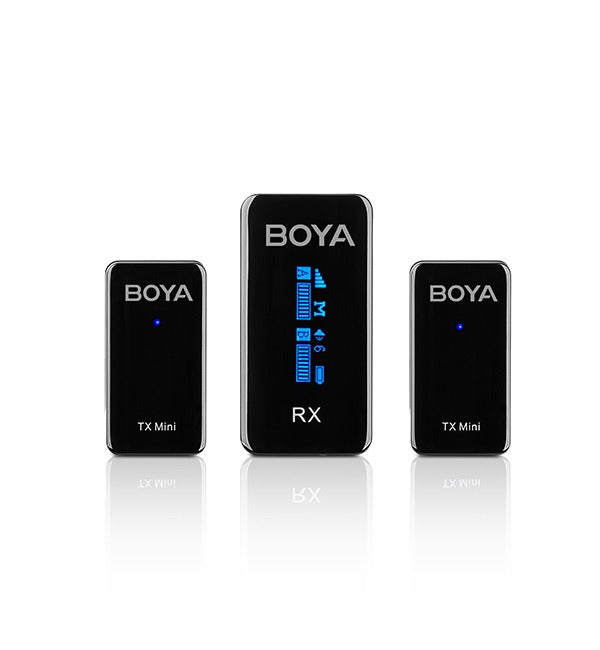 BOYA 2.4GHz smallest Wireless Microphone (2Transmitters+1Receiver) – Black
