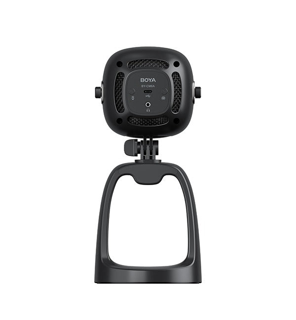 BOYA All-in-one USB Microphone with LED ring light, Microphone & 1080p Camera./USB-A to USB-C cable (1.2m) lens cap included – Black