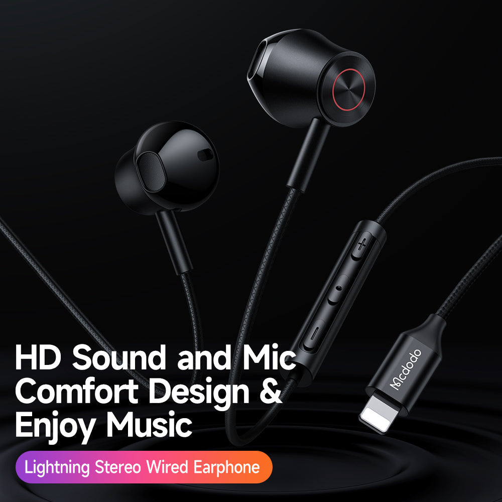 Mcdodo HP-6120 Achievement Series Lightning Earphone (support call/volume control)