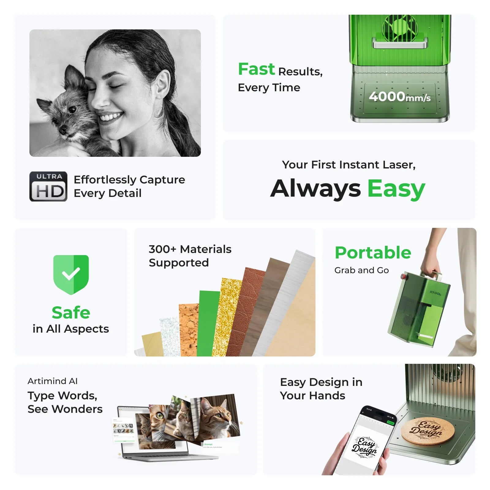 xTool F1 Portable Laser Engraver with Desktop Air Purifier