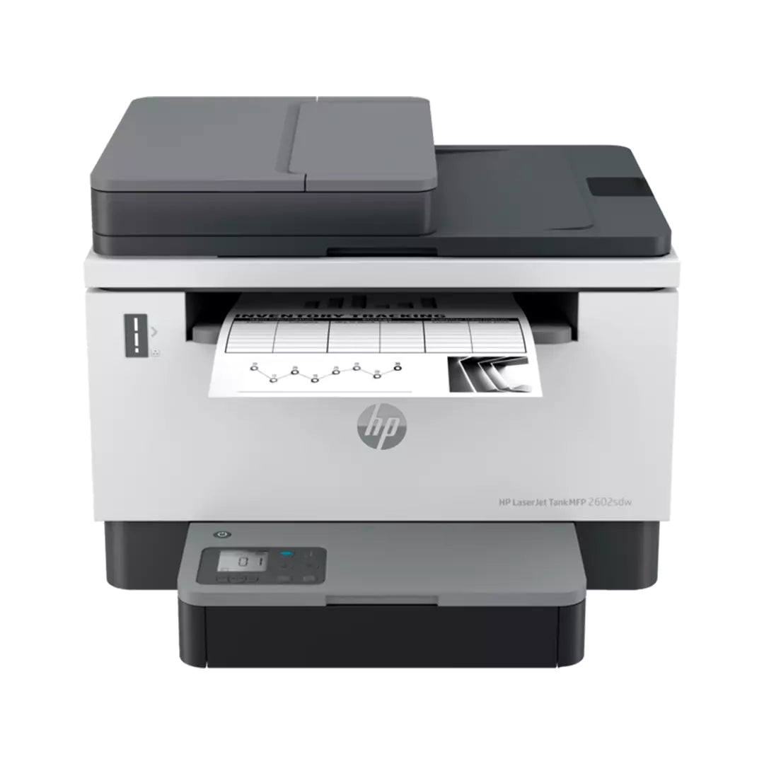 طابعة HP LaserJet Tank Tank MFP 2602sdw - 22 صفحة في الدقيقة / 600 نقطة في البوصة / A4 / USB / LAN / ليزر أحادي اللون - طابعة