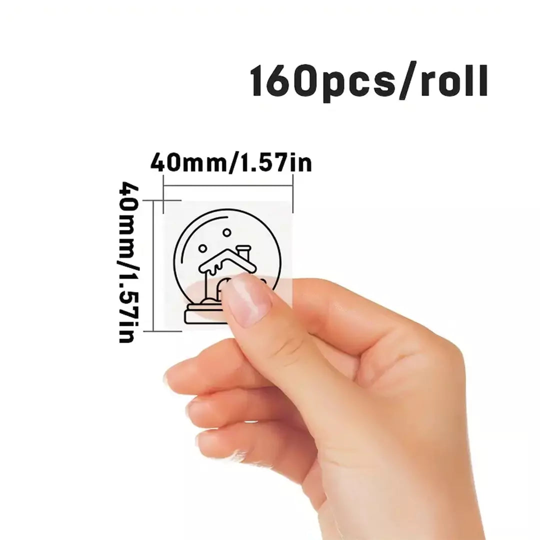 Transparent Thermal Labels – 40mm x 40mm Square Printable Stickers