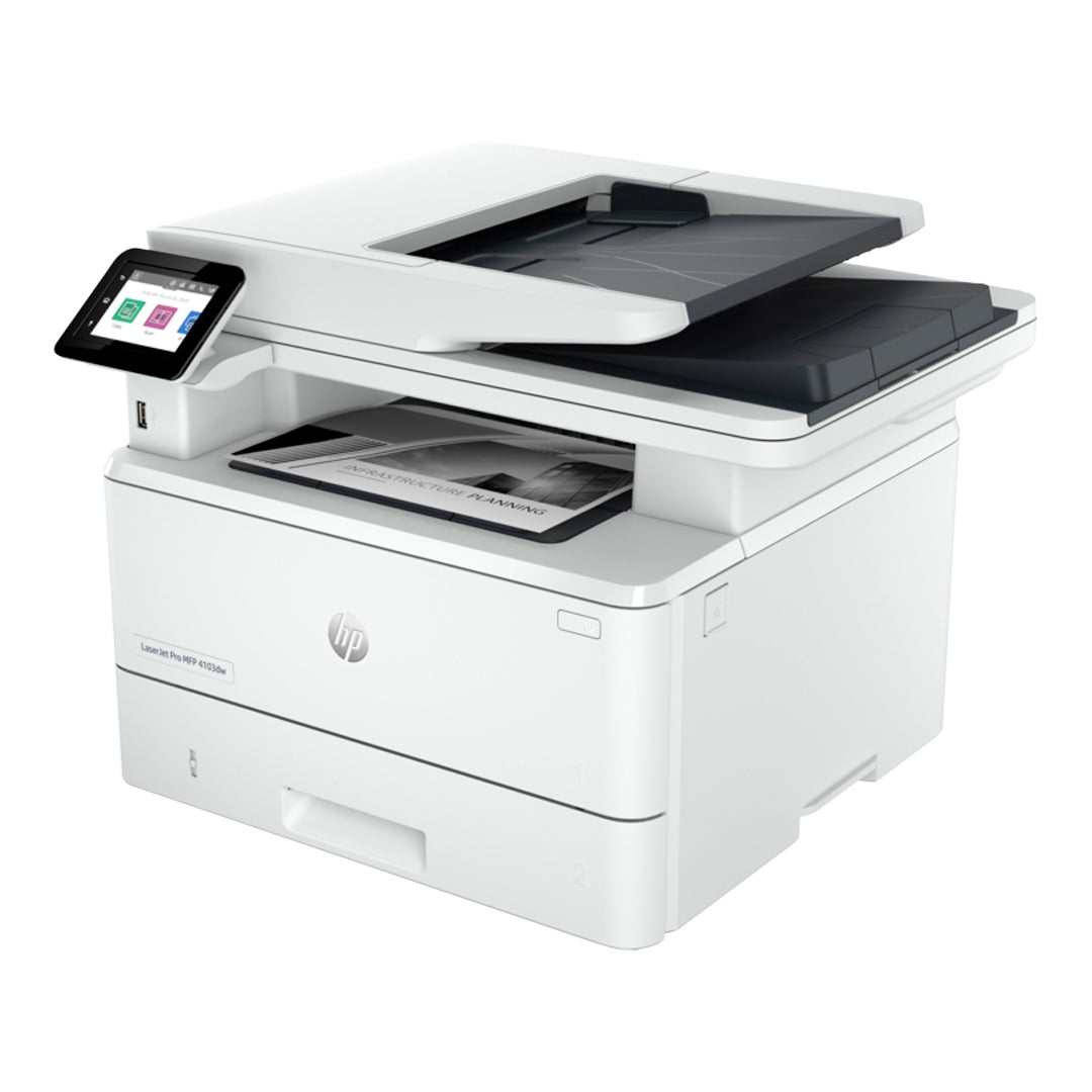 طابعة HP LaserJet Pro Pro MFP 4103dw - 40 صفحة في الدقيقة / 1200 نقطة في البوصة / A4 / USB / LAN / Wi-Fi / ليزر أحادي اللون - طابعة