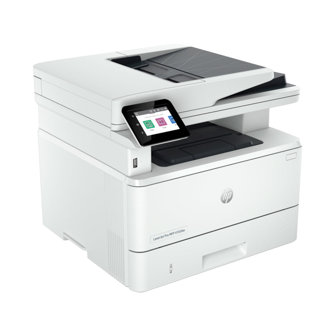 طابعة HP LaserJet Pro Pro MFP 4103dw - 40 صفحة في الدقيقة / 1200 نقطة في البوصة / A4 / USB / LAN / Wi-Fi / ليزر أحادي اللون - طابعة