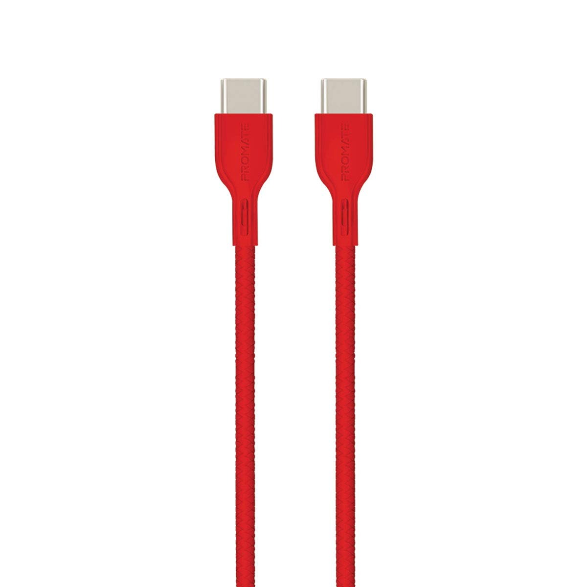 Promate Powercord USB-C to USB-C & Charger Cable – 2 Metre/ Red