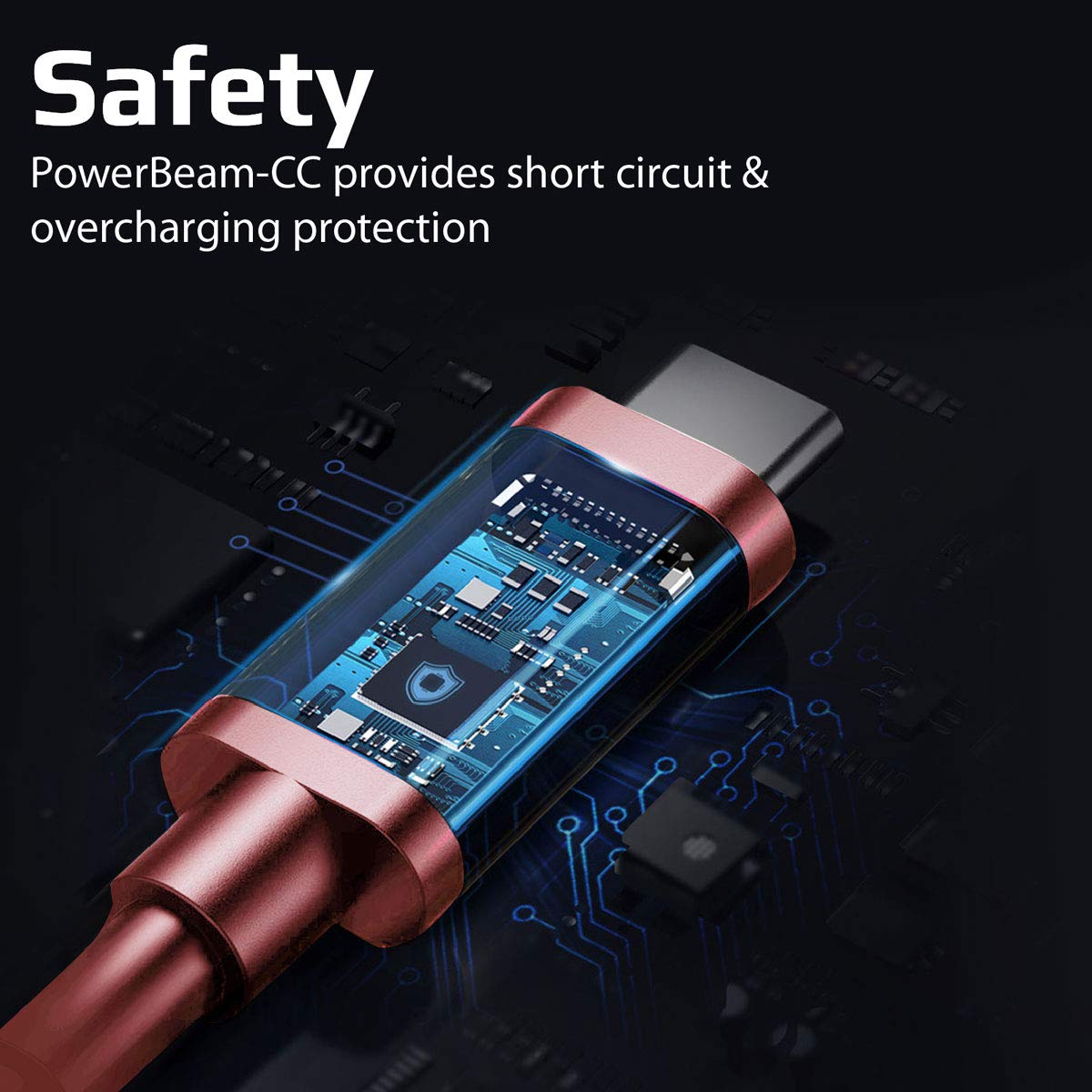 Promate Powercord USB-C to USB-C & Charger Cable – 2 Metre/ Red
