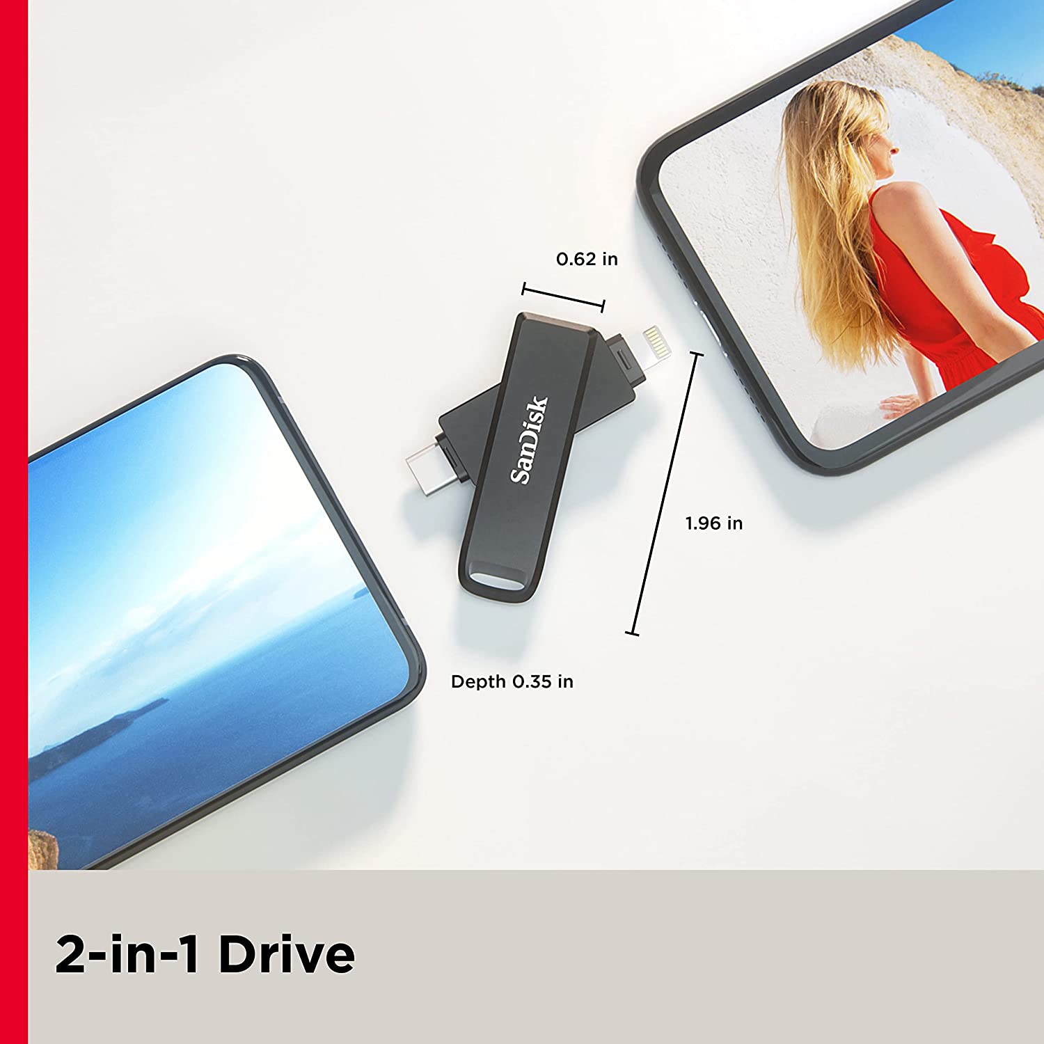 SanDisk 64GB iXpand Flash Drive Luxe for iPhone and USB Type-C Devices