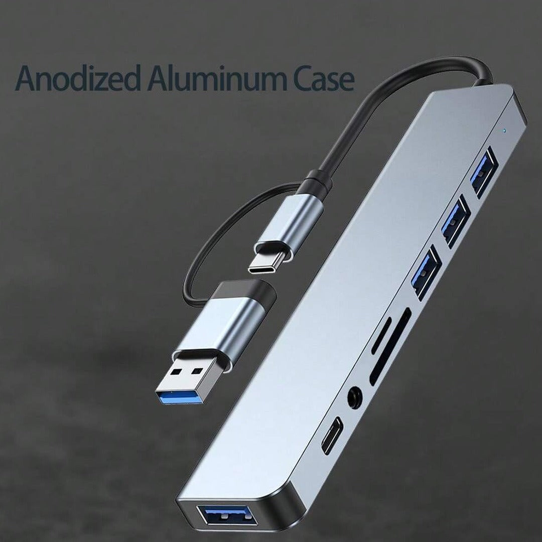 8-in-1 USB-C Hub: Expand Device Connectivity, Compatible with Various Devices