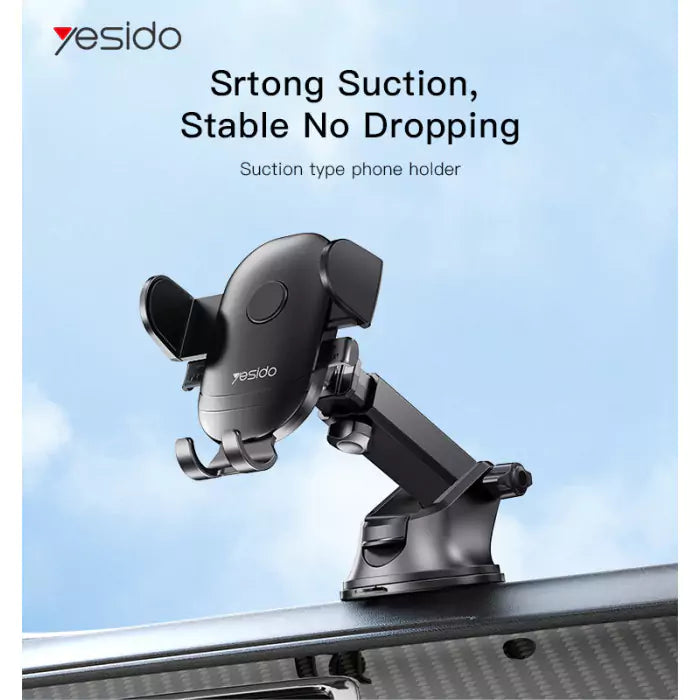 Yesido C138 Adjustable Clip Suction Cup Car Holder - Black