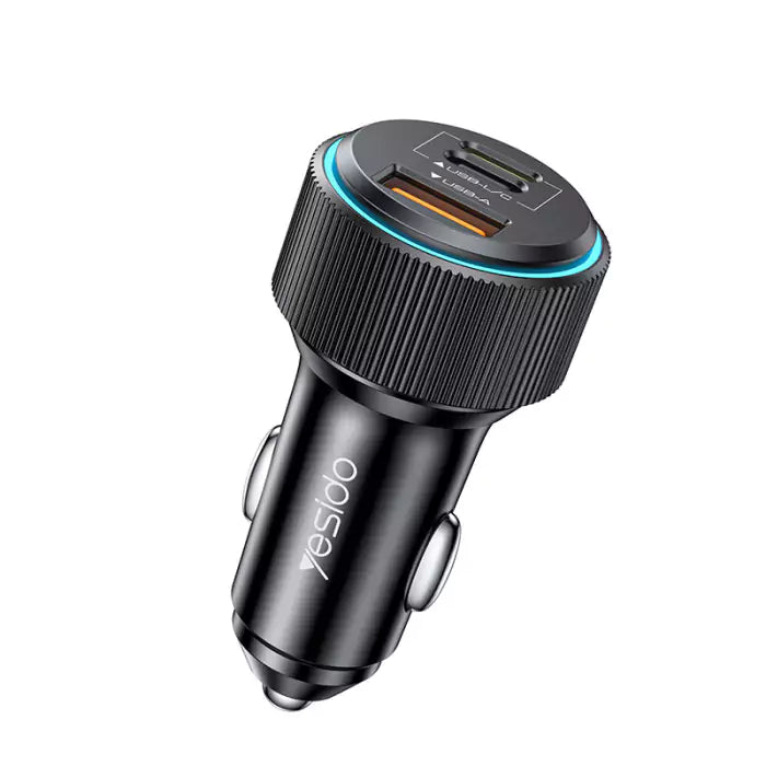 Yesido Y60 38W Car Charger - Built-in Type-C Cable