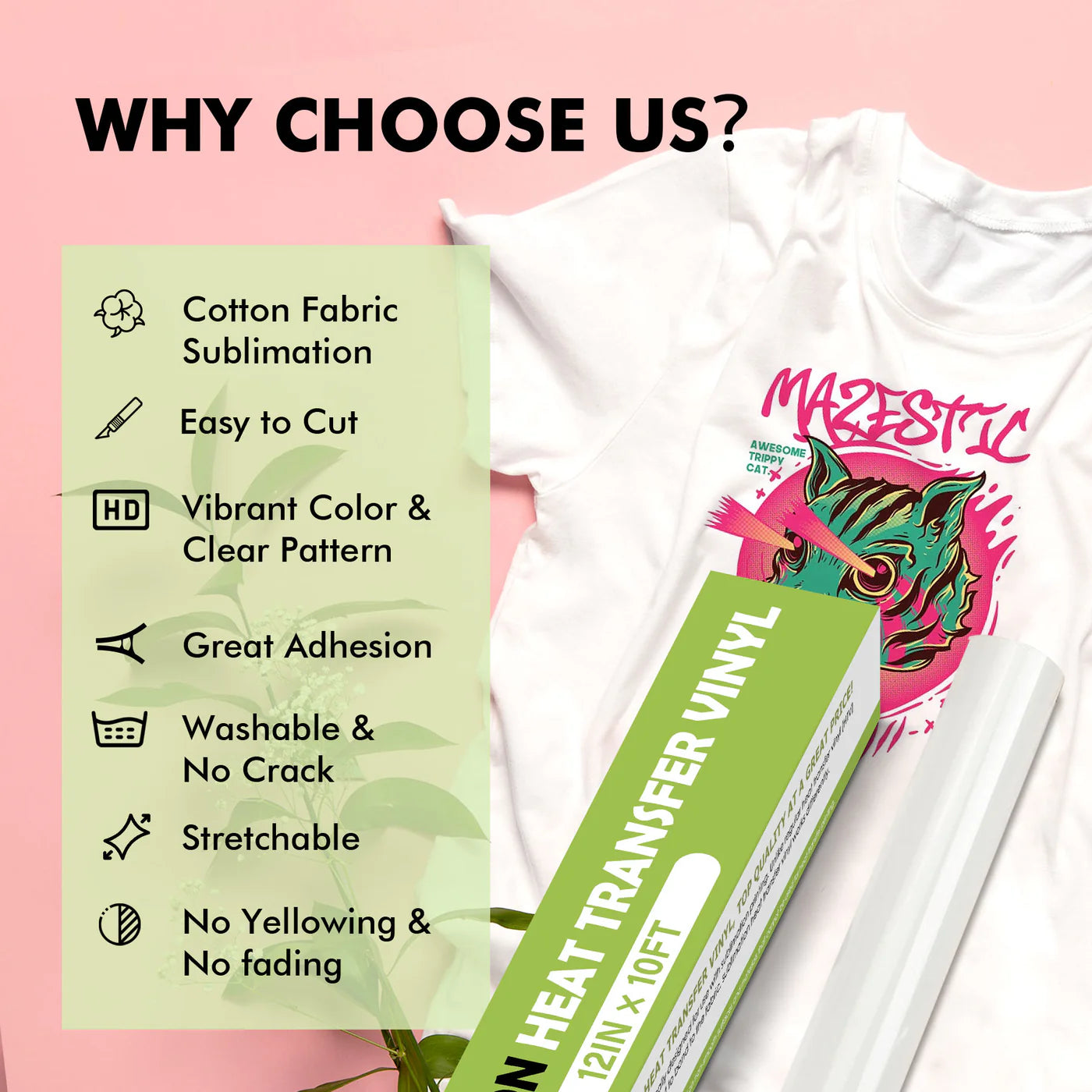 A-SUB Clear Sublimation HTV Vinyl Roll for Cotton Shirts – 30.48cm x 304.8 cm