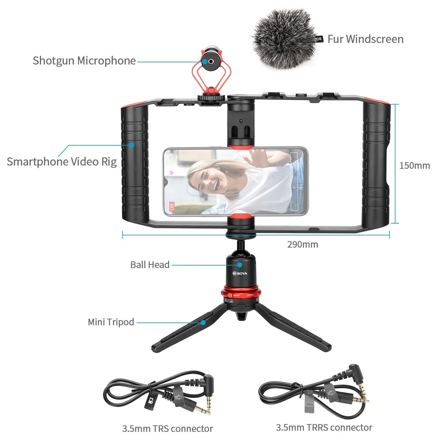 BOYA Multifunctional Smartphone Video Kit – Black