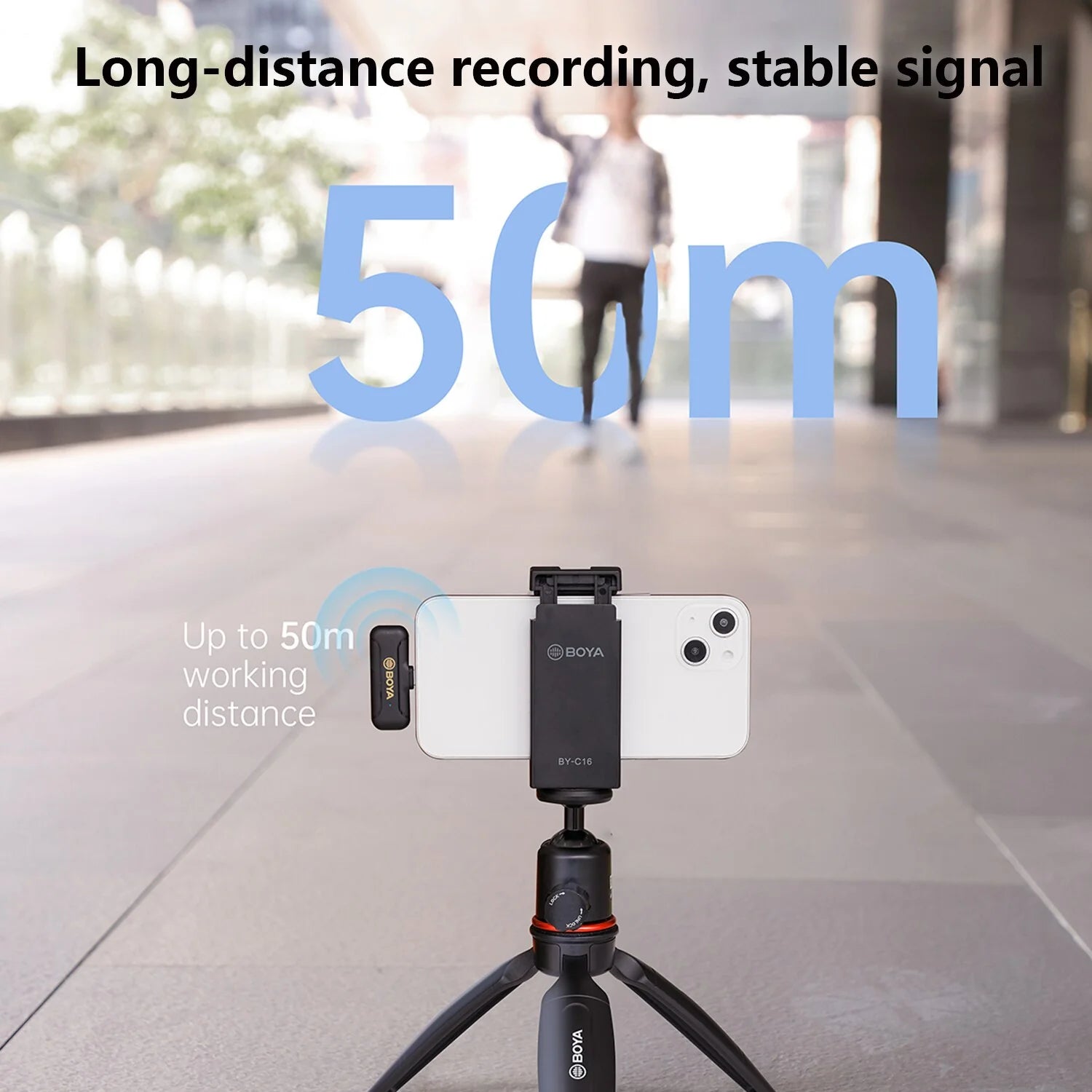 BOYA Smallest 2.4Ghz Wireless Microphone for Type-C device( 1TX+1RX ) -Black