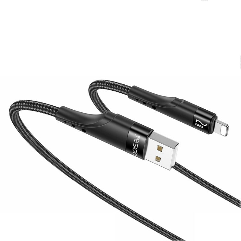كابل البيانات CA109 2A USB إلى كابل شحن البيانات لايتنينج من ييسيدو CA109 2A - أسود / 3 م