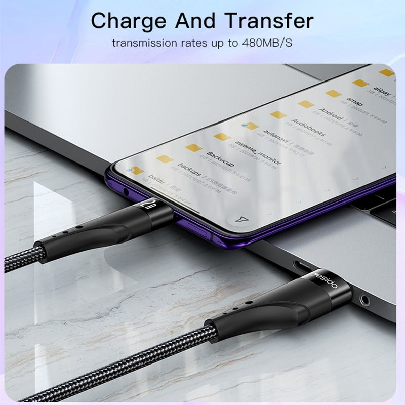 Yesido CA109 2A USB to Lightning Charging Data Cable – Black / 3m