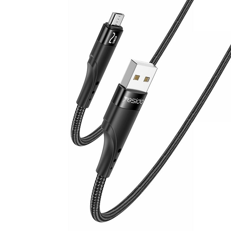 Yesido CA109 2A USB to Micro USB Charging Data Cable – Black / 3m