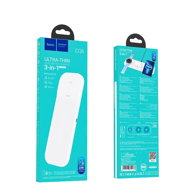 شاحن هوكو CQ6 ستيب 3 في 1 اللاسلكي السريع لساعة سامسونج - أسود