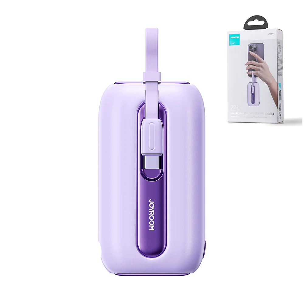 Joyroom JR-L012 Mini Power Bank with Dual Cables – 10000mAh / 22.5W / Purple