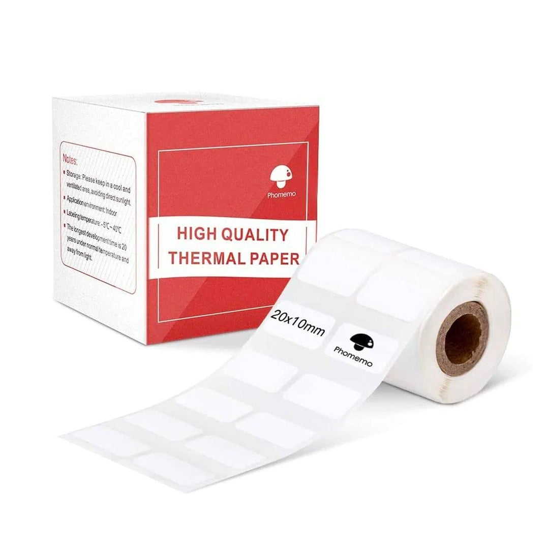 Phomemo Printer Labels 20 X 10mm Square White – 1 Roll (600 labels/roll) - XP2010