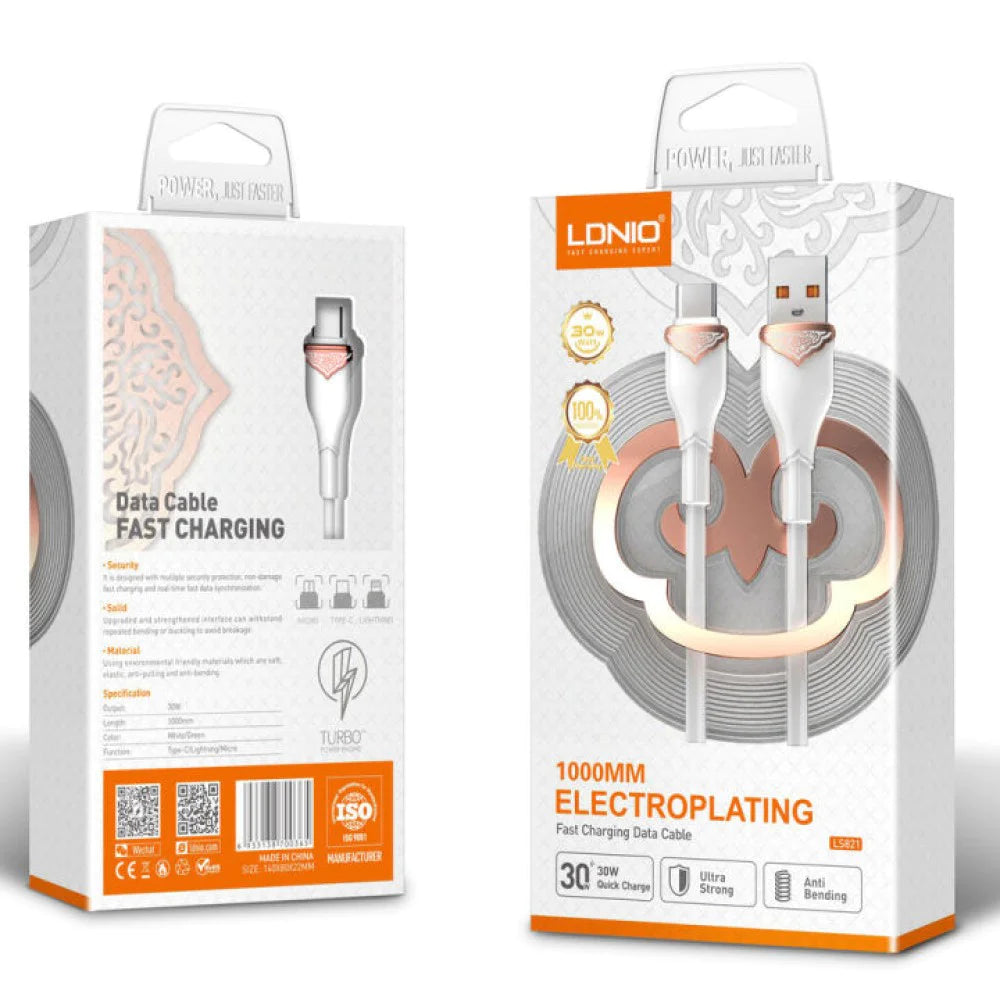 Ldnio LS821 Fast Charging Data Cable – 30W / USB3.0 to Type-C / 1 Meter