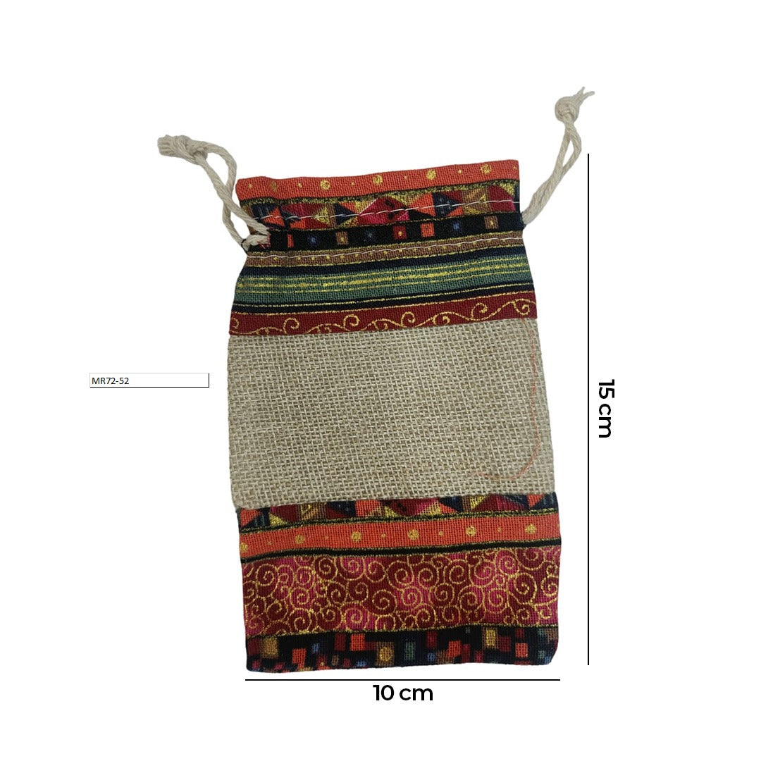 Organic Colorful Jute Pouch – 15cm x 10cm / 1 Pouch (MR72-51)