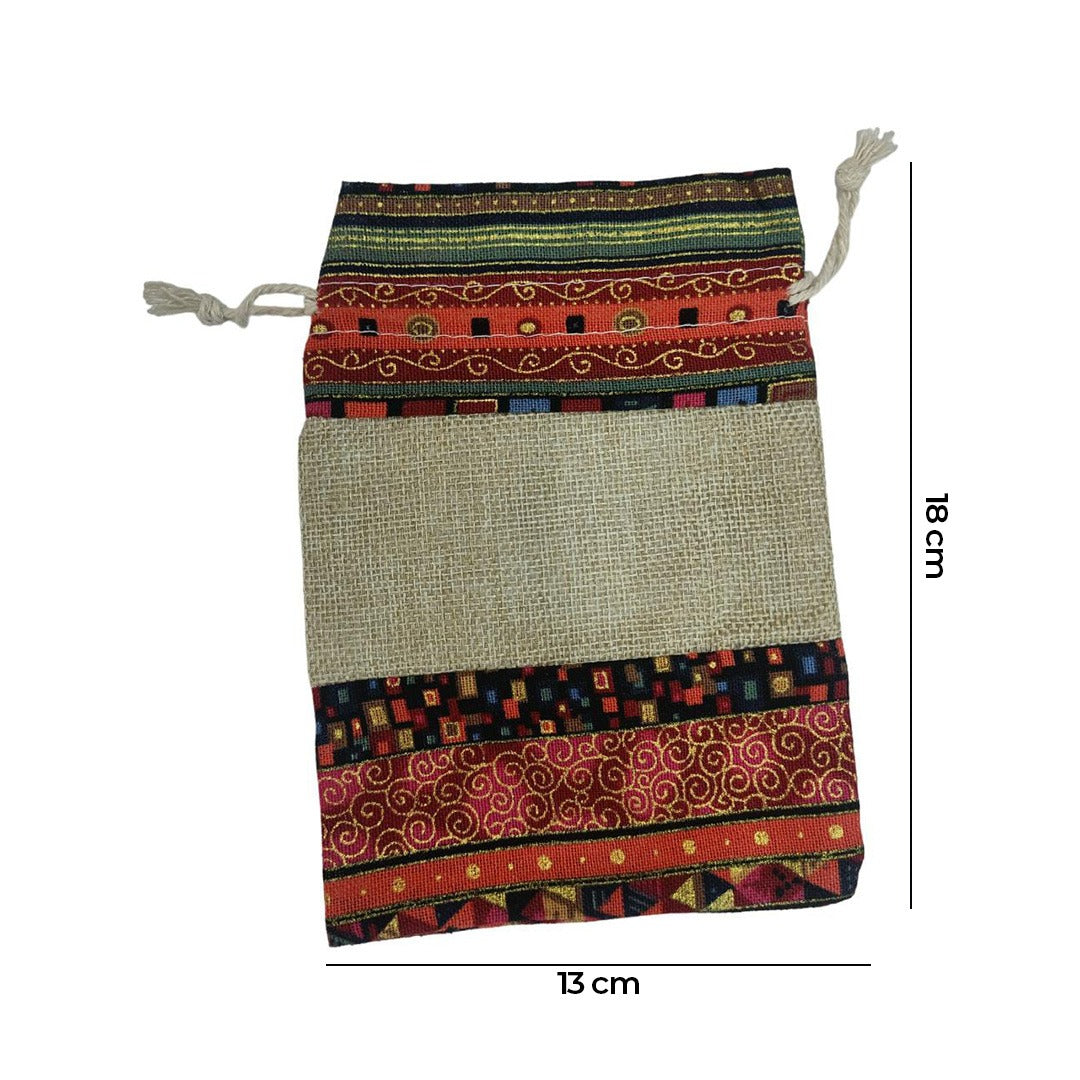 Organic Colorful Jute Pouch – 18cm x 13cm / 1 Pouch (MR72-52)