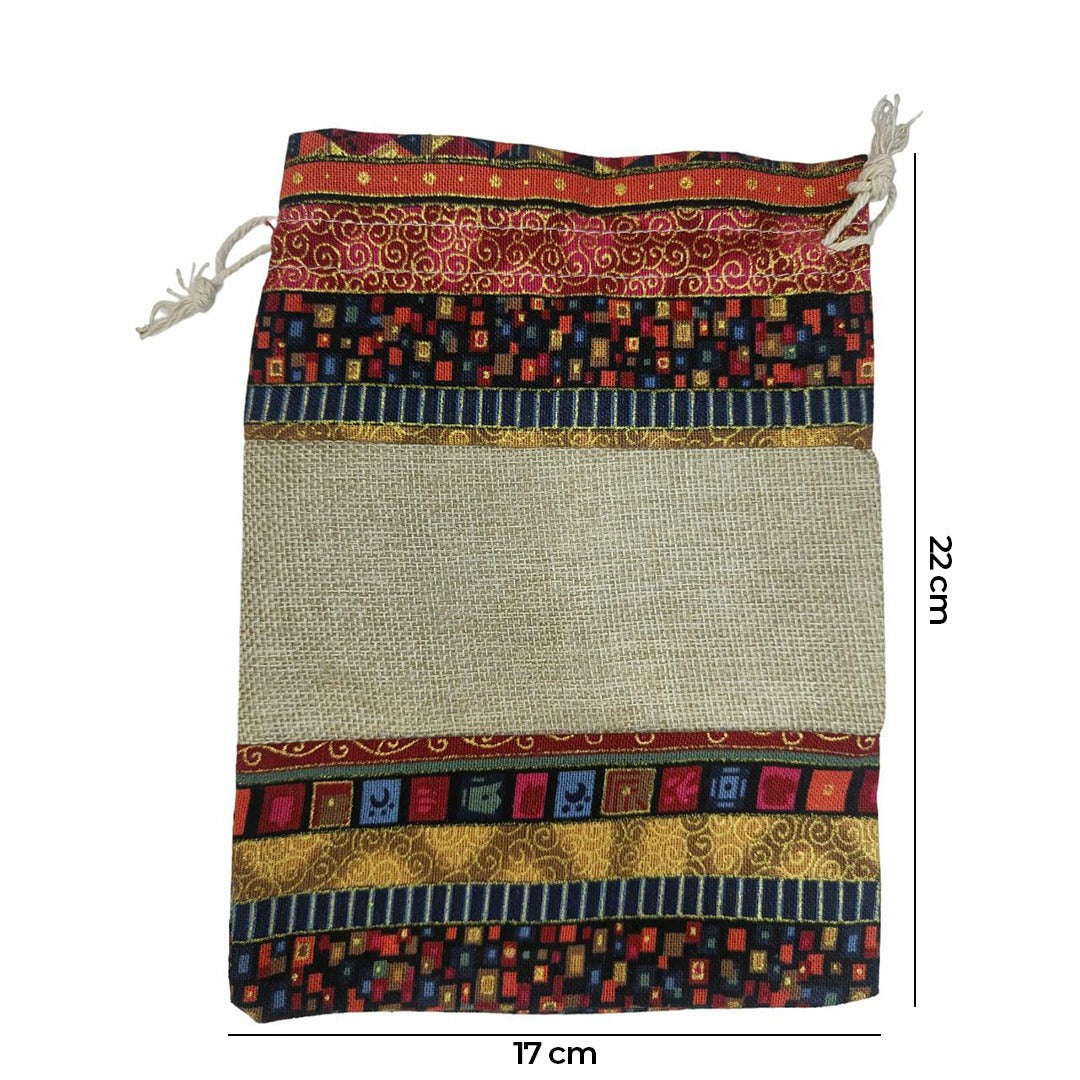 Organic Colorful Jute Pouch – 22cm x 17cm / 1 Pouch (MR72-53)