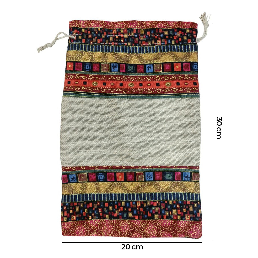Organic Colorful Jute Pouch – 30cm x 20cm / 1 Pouch (MR72-54)