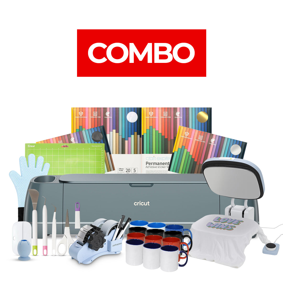 Cricut Maker 4 + Craft Express Elite Auto Heat Press 30x38cm – Ultimate Vinyl & Sublimation Starter Bundle