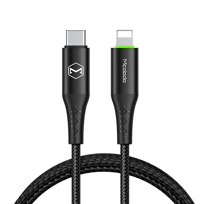 Mcdodo CA-736 Lightning To Type C Cable – 1.8M / 36W / Black