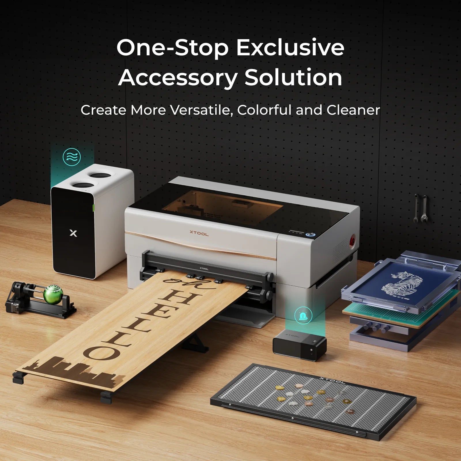 xTool P2S 55W Desktop CO2 Laser Cutter All-in-one Bundle