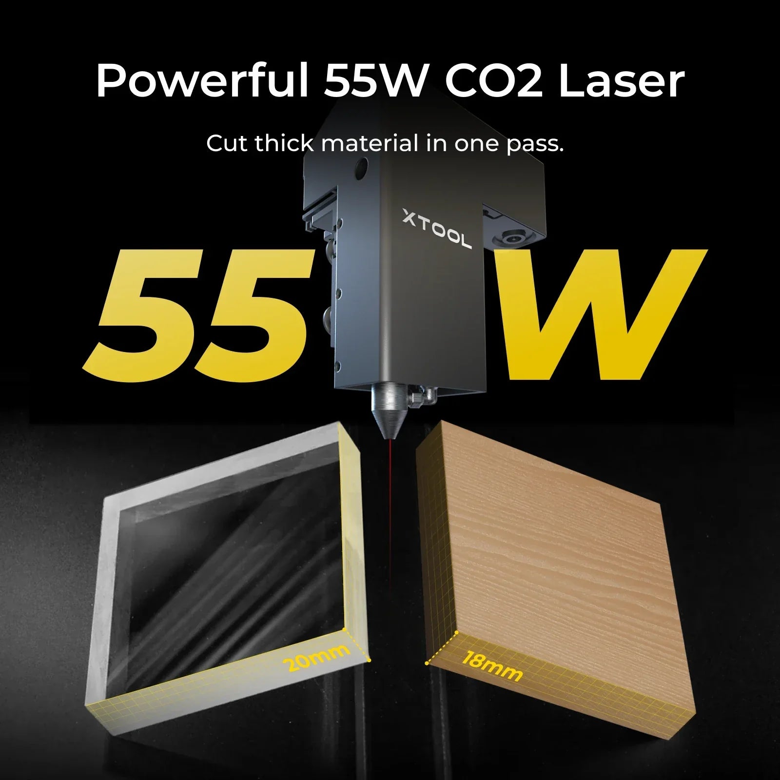 xTool P2S 55W Desktop CO2 Laser Cutter All-in-one Bundle