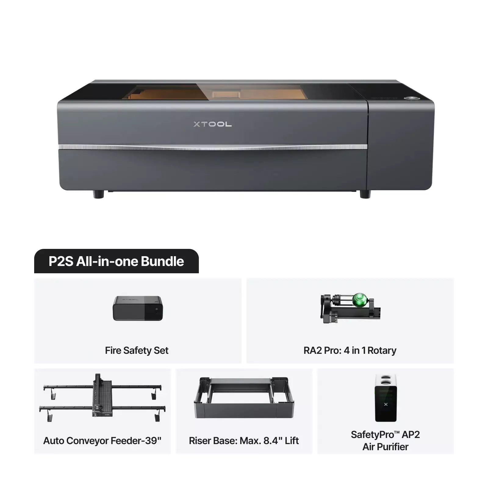 xTool P2S 55W Desktop CO2 Laser Cutter All-in-one Bundle