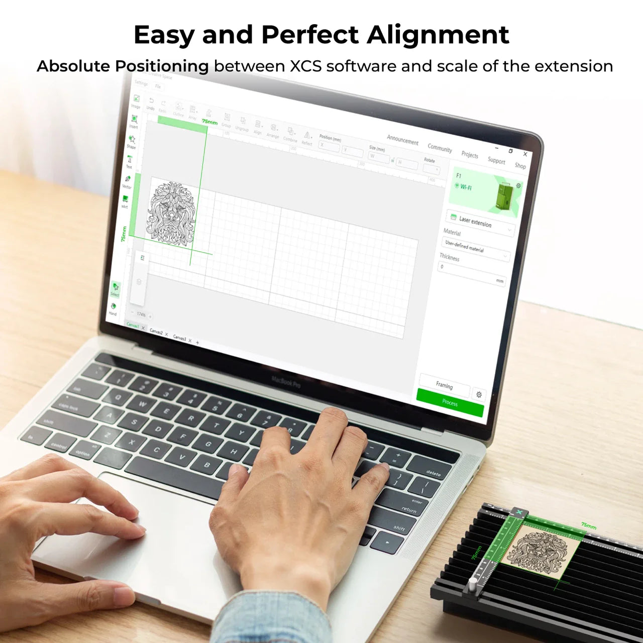 xTool Slide Extension for F1 and F1 Lite - 11.5cm × 40cm