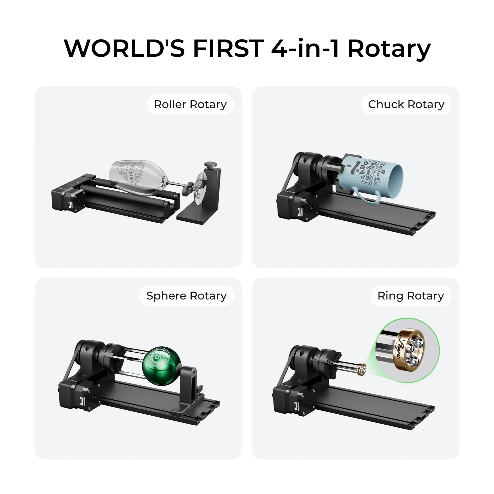 xTool RA2 Pro – 4-in-1 Rotary Attachment for Laser Engraver